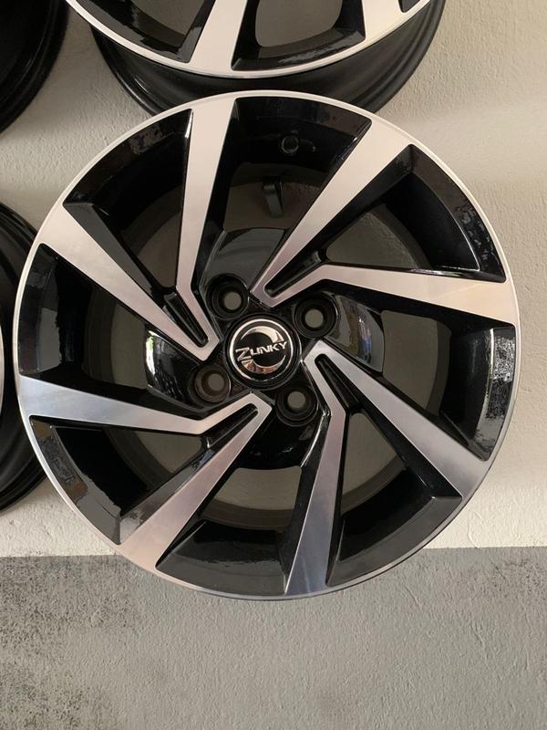 4 Rodas Aro 15x6 Vw golf 4x100 Preta Diamantada Zk-940 - ZUNKY